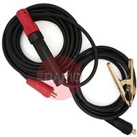 25010DL Deluxe Electrode Cable Set, with 6m Electrode Lead and 4m Earth Cable Set (Rubber Cables)