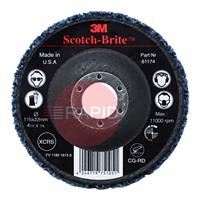 3M-61174 3M Scotch-Brite Roloc Clean and Strip Disc CG-RD, 115 mm x 22 mm, S XCRS, Blue (Box of 10)