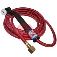 CK-CK1725RSFFX CK 17 Flex Head Gas Cooled TIG Torch with 1pc 7.6m Superflex Cable, 3/8BSP, 150 Amp @ 100% Duty Cycle