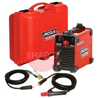 K12034-1-P Lincoln Invertec 150S DC Arc Welder Ready To Weld Suitcase Package with Arc Cables - 230v, 1ph