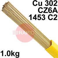 RO01160 SIF SIFBRONZE No1 TIG Wire, 1Kg Pack - EN 1044: CU 302, BS: 1845: CZ6A 1453 C2