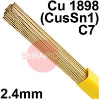 RO982401 SIFSILCOPPER No 985 Copper Tig Wire, 2.4mm Diameter x 1000mm Cut Length - ISO 24373: Cu 1898 (CusSn1), BS 2901: C7. 1.0kg Pack