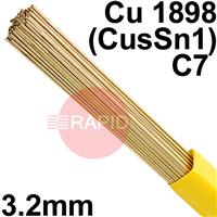 RO983250 SIFSILCOPPER No 985 Copper Tig Wire, 3.2mm Diameter x 1000mm Cut Length - ISO 24373: Cu 1898 (CusSn1), BS 2901: C7. 5.0kg Pack