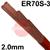 PED701758                                           Lincoln LNT 25 Steel Tig Wire, 2.0mm Diameter x 1000mm Cut Lengths - AWS A5.18 ER70S-3. 5.0kg Pack