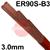 CPMX45SYNCPS  Lincoln LNT 20 Steel Tig Wire, 3.0mm Diameter x 1000mm Cut Lengths - AWS A5.28 ER90S-B3. 5.0kg Pack