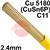 CK20PTS  SIFPHOSPHOR Bronze No 8 Copper Tig Wire, 2.4mm Diameter x 1000mm Cut Lengths - EN 14640: Cu 5180 (CuSn6P), BS: 2901: C11