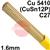 108020-1050  SIFPHOSPHOR Bronze No 82 Copper Tig Wire, 1.6mm Diameter x 1000mm Cut Lengths - EN 14640: Cu 5410 (CuSn12P), BS: 2901: C27