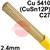108020-1050  SIFPHOSPHOR Bronze No 82 Copper Tig Wire, 2.4mm Diameter x 1000mm Cut Lengths - EN 14640: Cu 5410 (CuSn12P), BS: 2901: C27. 1.0kg Pack