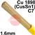 05946X-90  SIFSILCOPPER No 985 Copper Tig Wire, 1.6mm Diameter x 1000mm Cut Lengths - ISO 24373: Cu 1898 (CusSn1), BS 2901: C7. 1.0kg Pack
