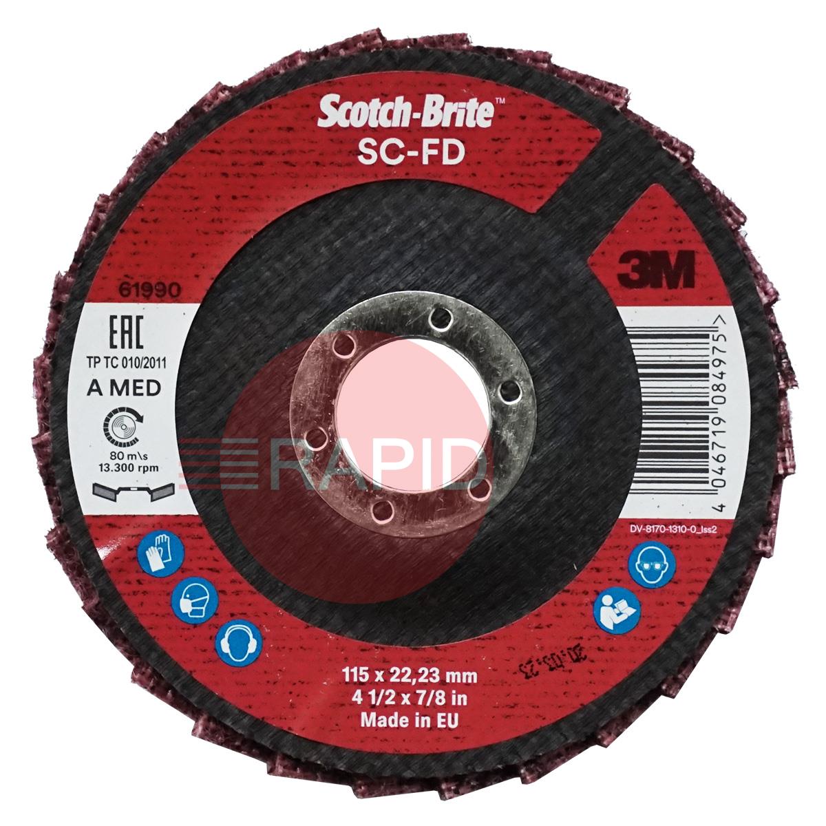 3M-61990  3M Scotch-Brite Surface Conditioning Flap Disc SC-FD, 115mm, A MED