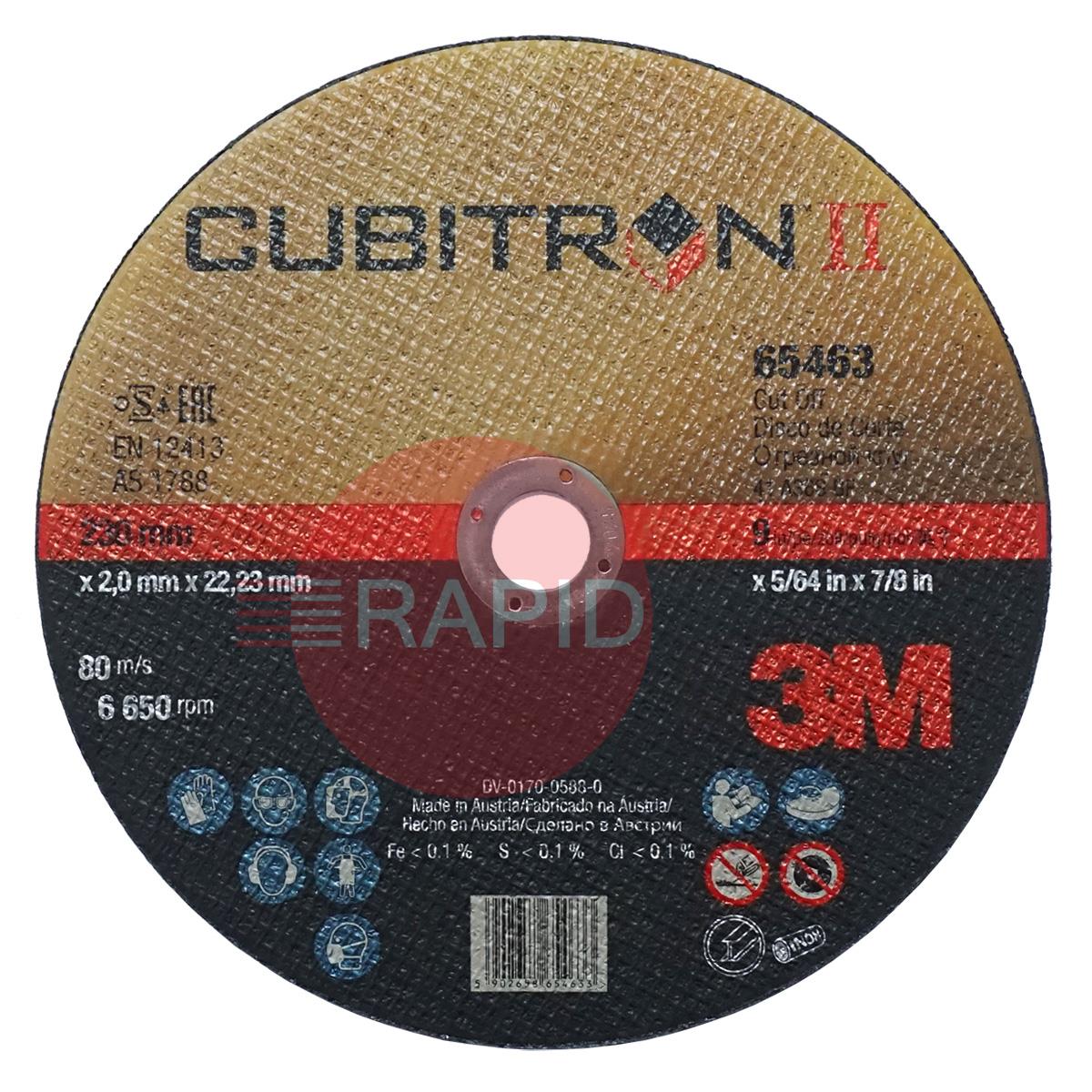 3M-65463  3M Cubitron II 230mm (9) x 2mm Cut Off Wheel
