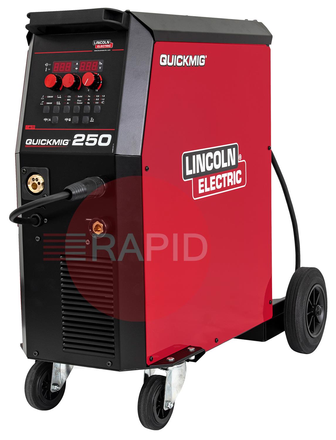 K14379-1P  Lincoln QuickMig 250 Compact Ready to Weld Package - 400v, 3ph