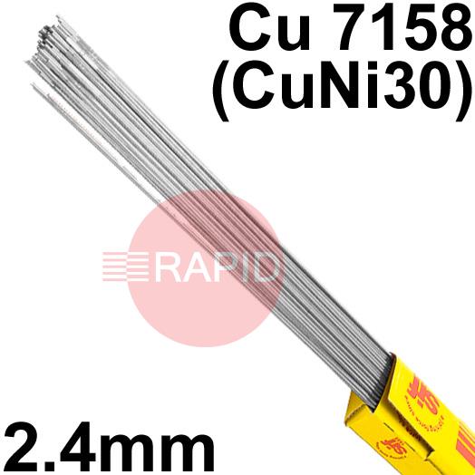 RT732450  SIFAlloy No 73 Special Alloy Tig Wire, 2.4mm Diameter x 1000mm Cut Lengths - ISO 24373: Cu7158 (CuNi30). 5.0kg Carton