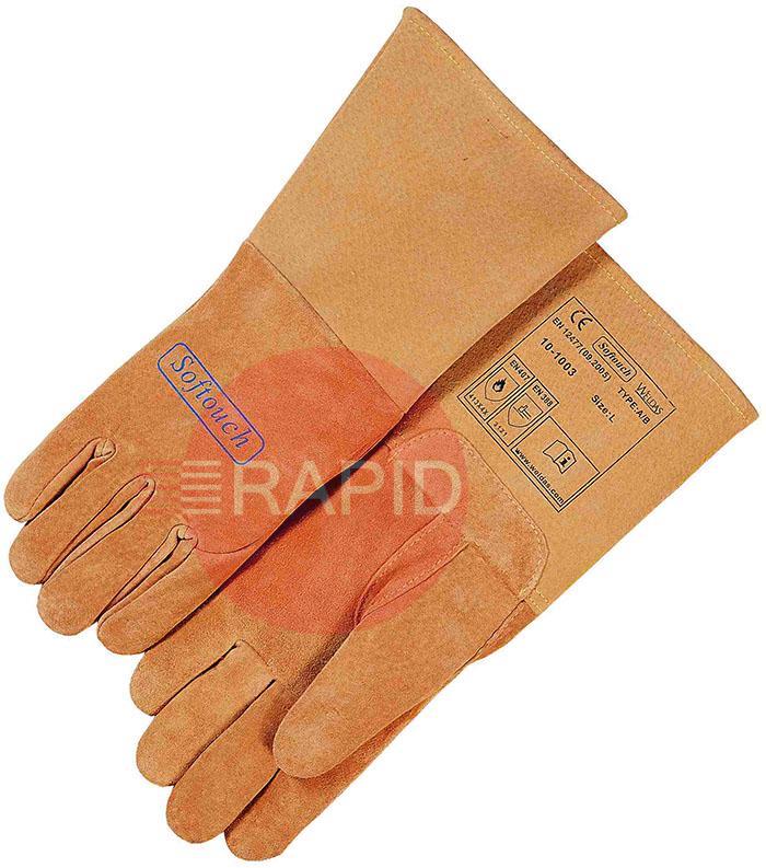 WEL10-1003M  Weldas Softouch Top Grain TIG Glove (Pair) Size - Medium (8 1/2)