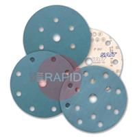 091085 SAITAC D-VEL 6S Hook & Loop Ceramic Velcro Disc 150mm Diameter, 80 Grit, 15 Hole