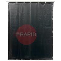 14.19.04 Cepro Green-9 Welding Curtain with Eyelets All Around - 180cm x 120cm, EN 25980