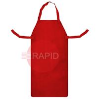 1897 Red Leather Welding Apron with Ties - 24 x 42