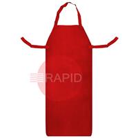 1898 Red Leather Welding Apron with Ties, 24 x 48