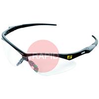 3000354 ESAB Warrior Safety Spectacles - Clear UV Lens with Hard Coating & Neck Cord, EN166