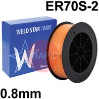 3010202856 Mild Steel A15 MIG Wire, 0.8mm Diameter - AWS A5.18 ER70S-2, 15Kg Reel