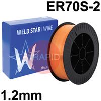 3010202860 Mild Steel A15 MIG Wire, 1.2mm Diameter - AWS A5.18 ER70S-2, 15Kg Reel