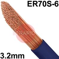 3010300159 Mild Steel A18 TIG Wire, 3.2mm Diameter x 1000mm Cut Lengths - AWS A5.18 ER 70S-6, 5Kg Pack