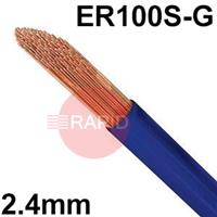 3010300452 Low Alloy Steel TIG Wire, 2.4mm Diameter x 1000mm Cut Lengths - AWS A5.28 ER100S-G, 5Kg Pack