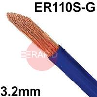 3010300473 Low Alloy Steel TIG Wire, 3.2mm Diameter x 1000mm Cut Lengths - AWS A5.28 ER110S-G, 5Kg Pack