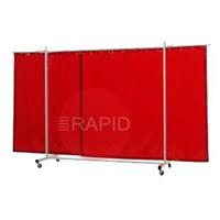 36.31.15 CEPRO Robusto Triptych Welding Screen with Orange-CE Curtain - 3.6m Wide x 2.2m High, Approved EN 25980