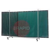 36.31.16 CEPRO Robusto Triptych Welding Screen with Green-6 Curtain - 3.6m Wide x 2.2m High, Approved EN 25980