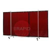 36.31.17 CEPRO Robusto Triptych Welding Screen with Bronze-CE Curtain - 3.6m Wide x 2.2m High, Approved EN 25980