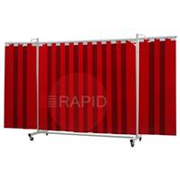 36.31.25 CEPRO Robusto Triptych Welding Screen with Orange-CE Strips - 3.6m Wide x 2.2m High, Approved EN 25980