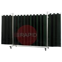 36.31.26 CEPRO Robusto Triptych Welding Screen with Green-6 Strips - 3.6m Wide x 2.2m High, Approved EN 25980