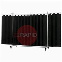 36.31.29 CEPRO Robusto Triptych Welding Screen with Green-9 Strips - 3.6m Wide x 2.2m High, Approved EN 25980