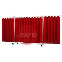 36.31.75 CEPRO Robusto XL Triptych Welding Screen with Orange-CE Strips - 4.4m Wide x 2.1m High, Approved EN 25980
