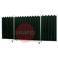 36.31.76 CEPRO Robusto XL Triptych Welding Screen with Green-6 Strips - 4.4m Wide x 2.1m High, Approved EN 25980