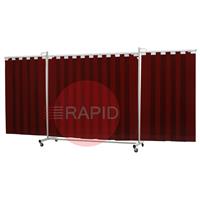 36.31.77 CEPRO Robusto XL Triptych Welding Screen with Bronze-CE Strips - 4.4m Wide x 2.1m High, Approved EN 25980
