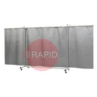 36.31.81 CEPRO Robusto XL Triptych Welding Screen with Atlas Heat Resistant Curtain - 4.4m Wide x 2.1m High, 550°c