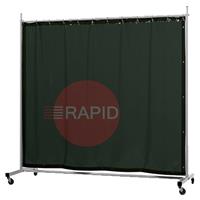 36.32.19 CEPRO Robusto Single Welding Screen with Green-9 Curtain - 2.2m Wide x 2.1m High, Approved EN 25980