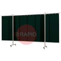 36.36.06 CEPRO Omnium Triptych Welding Screen, with Green-6 Sheet - 3.7m Wide x 2m High, Approved EN 25980
