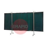 36.36.16 CEPRO Omnium Triptych Welding Screen, with Green-6 Curtain - 3.7m Wide x 2m High, Approved EN 25980