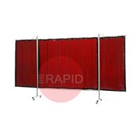 36.36.17 CEPRO Omnium Triptych Welding Screen, with Bronze-CE Curtain - 3.7m Wide x 2m High, Approved EN 25980