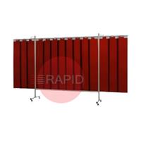 36.36.27 CEPRO Omnium Triptych Welding Screen, with Bronze-CE Strips - 3.7m Wide x 2m High, Approved EN 25980