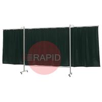 36.36.66 CEPRO Omnium Triptych XL Welding Screen, with Green-6 Curtain - 4.3m Wide x 2m High, Approved EN 25980