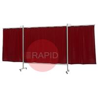 36.36.67 CEPRO Omnium Triptych XL Welding Screen, with Bronze-CE Curtain - 4.3m Wide x 2m High, Approved EN 25980