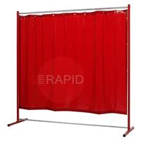 36.38.15 CEPRO Sprint Single Welding Screen with Orange-CE Curtain - 2m High x 2m Wide, Approved EN 25980