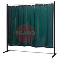 36.38.16 CEPRO Sprint Single Welding Screen with Green-6 Curtain - 2m High x 2m Wide, Approved EN 25980