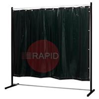 36.38.19 CEPRO Sprint Single Welding Screen with Green-9 Curtain - 2m High x 2m Wide, Approved EN 25980