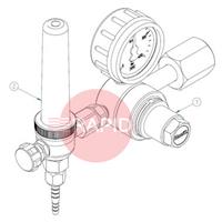 37101230 GasiQ TIGEX I Argon/Mix Regulator. 34Lpm. W21.8 x 1/14