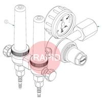 37101500 GasiQ TIGEX II Argon/Mix Regulator. 20Lpm. W21.8 x 1/14